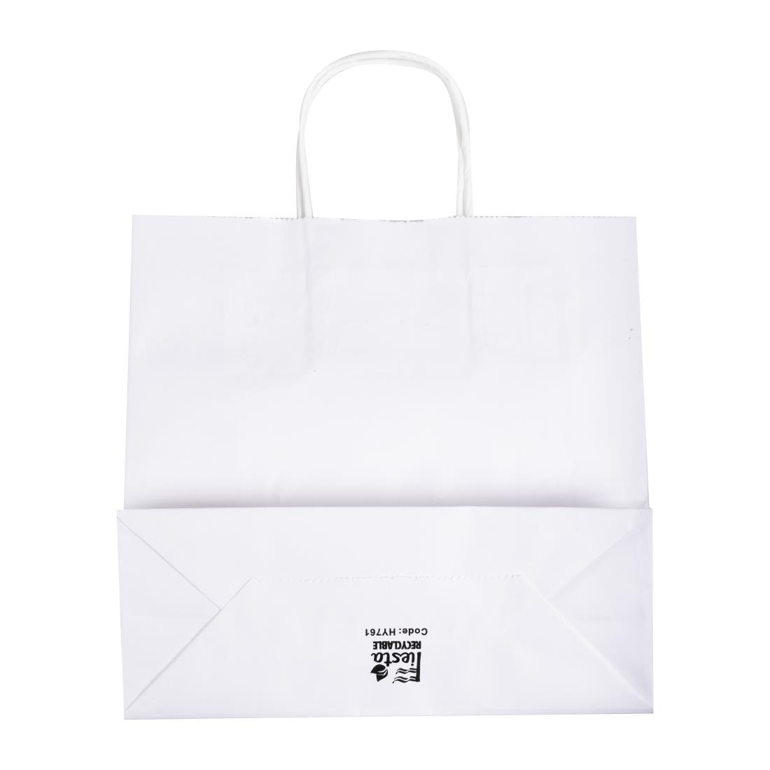 Fiesta Recyclable Twist Handle White Paper Bags Small 250 Pack (HY761)
