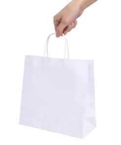 Fiesta Recyclable Twist Handle White Paper Bags Small 250 Pack (HY761)