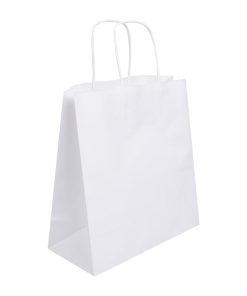 Fiesta Recyclable Twist Handle White Paper Bags Medium 250 Pack (HY763)