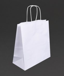 Fiesta Recyclable Twist Handle White Paper Bags Medium 250 Pack (HY763)