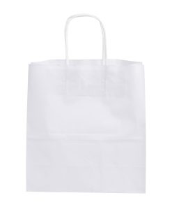 Fiesta Recyclable Twist Handle White Paper Bags Medium 250 Pack (HY763)