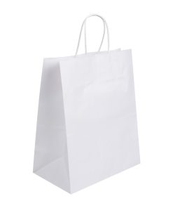 Fiesta Recyclable Twist Handle White Paper Bags Large 250 Pack (HY767)