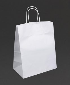 Fiesta Recyclable Twist Handle White Paper Bags Large 250 Pack (HY767)