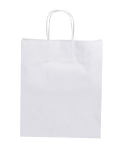 Fiesta Recyclable Twist Handle White Paper Bags Large 250 Pack (HY767)