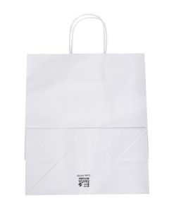 Fiesta Recyclable Twist Handle White Paper Bags Large 250 Pack (HY767)