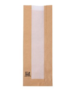 Fiesta Compostable Baguette Bags with Glassine Window 300x100mm 1000 Pack (HY775)