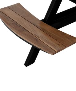 Bolero Acacia Round Picnic Table Bench Set (JE892)