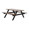 Bolero Acacia Rectangular Picnic Table Bench Set (JE893)