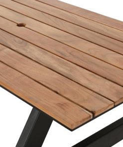 Bolero Acacia Rectangular Picnic Table Bench Set (JE893)