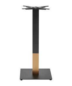 Boston Sleek Small Square Mid Height Table Base Black and Gold (JK452)