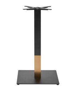 Boston Sleek Large Square Mid Height Table Base Black and Gold (JK456)