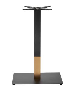 Boston Sleek Small Rectangular Mid Height Table Base Black and Gold (JK460)