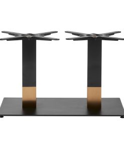 Boston Sleek Large Rectangular Coffee Table Base Black and Gold (JK462)