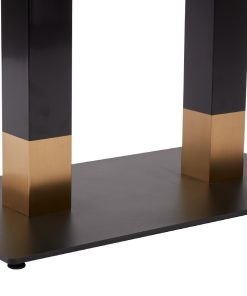 Boston Sleek Large Rectangular Coffee Table Base Black and Gold (JK462)