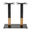 Boston Sleek Large Rectangular Dining Table Base Black and Gold (JK463)