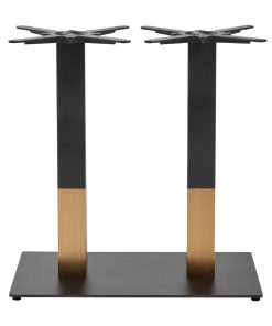 Boston Sleek Large Rectangular Dining Table Base Black and Gold (JK463)