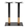Boston Sleek Large Rectangular Mid Height Table Base Black and Gold (JK464)