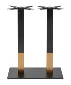 Boston Sleek Large Rectangular Mid Height Table Base Black and Gold (JK464)