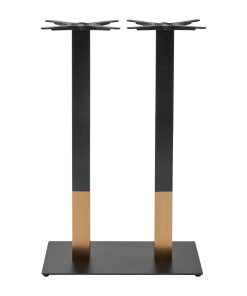 Boston Sleek Large Rectangular Bar Height Table Base Black and Gold (JK465)