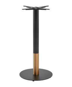 Boston Sleek Small Round Mid Height Table Base Black and Gold (JK468)