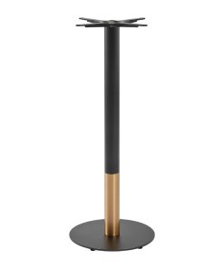 Boston Sleek Small Round Mid Height Table Base Black and Gold (JK469)