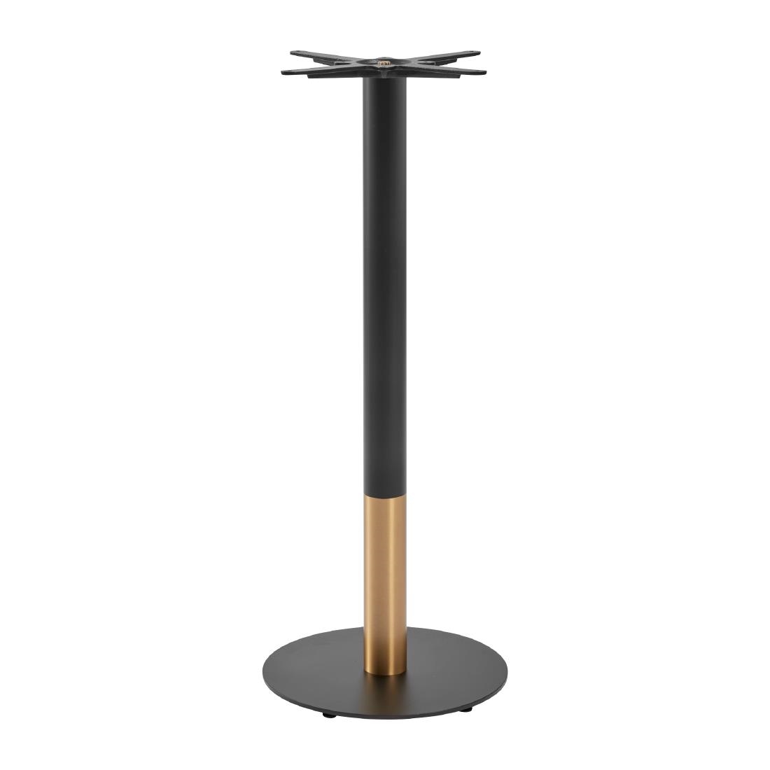 Boston Sleek Small Round Mid Height Table Base Black and Gold (JK469)