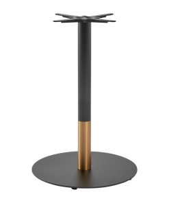 Boston Sleek Large Round Mid Height Table Base Black and Gold (JK472)