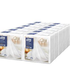 Tork LinStyle Dinner Napkins White 400x400mm 14 Pack (JM898)