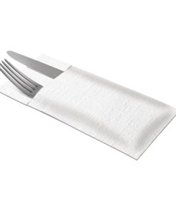 Tork LinStyle Cutlery Bag Napkins White 14 Pack (JM997)