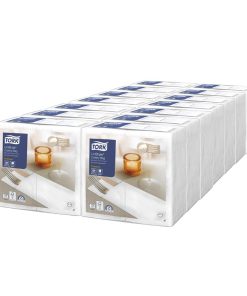 Tork LinStyle Cutlery Bag Napkins White 14 Pack (JM997)