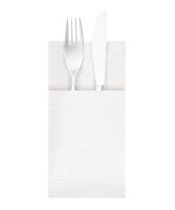 Tork LinStyle Cutlery Bag Napkins White 14 Pack (JM997)
