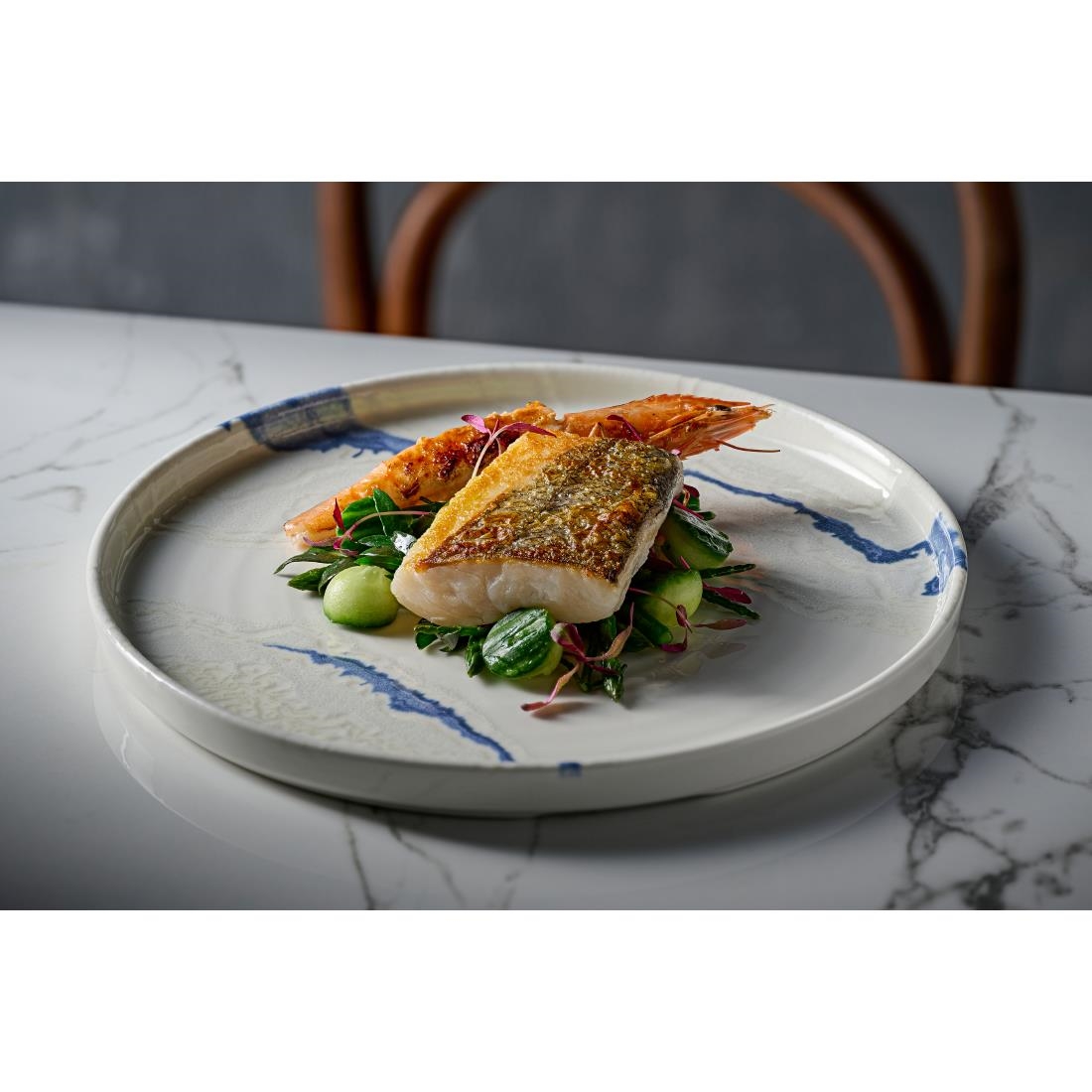 Churchill Tide Accents Walled Plates Blue 260mm 6 Pack (JN141)