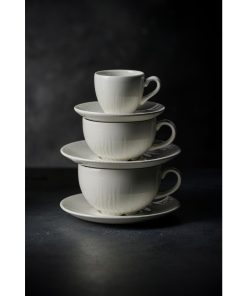 Churchill Inked Tide Cafe Cappuccino Saucers White 156mm 12 Pack (JN155)