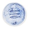 Churchill Inked Fresco Natural Footed Plates Blue 215mm 6 Pack (JN158)