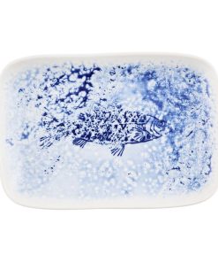 Churchill Inked Fresco Natural Deep Trays Blue 260x180mm 6 Pack (JN160)