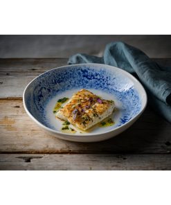 Churchill Inked Fresco Natural Walled Bowls Blue 250mm 6 Pack (JN163)