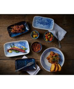 Churchill Inked Fresco Cascade Natural Deep Trays Blue 260x150mm 6 Pack (JN166)