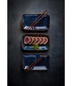 Churchill Inked Fresco Cascade Natural Deep Trays Blue 260x150mm 6 Pack (JN166)