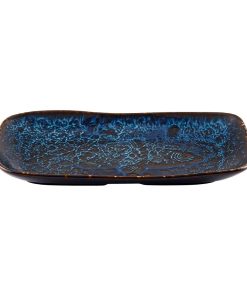 Churchill Inked Fresco Cascade Natural Deep Trays Blue 220x130mm 6 Pack (JN167)