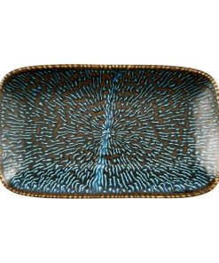 Churchill Inked Cascade Natural Deep Trays Sapphire Blue 220x130mm 6 Pack (JN175)