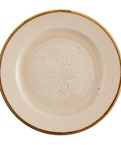 Churchill Stonecast Profile Rimmed Plates Nutmeg Cream 210mm 12 Pack (JN180)