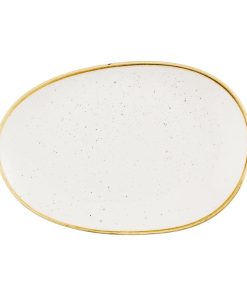 Churchill Stonecast Opal Platters Barley White 345x235mm 6 Pack (JN188)