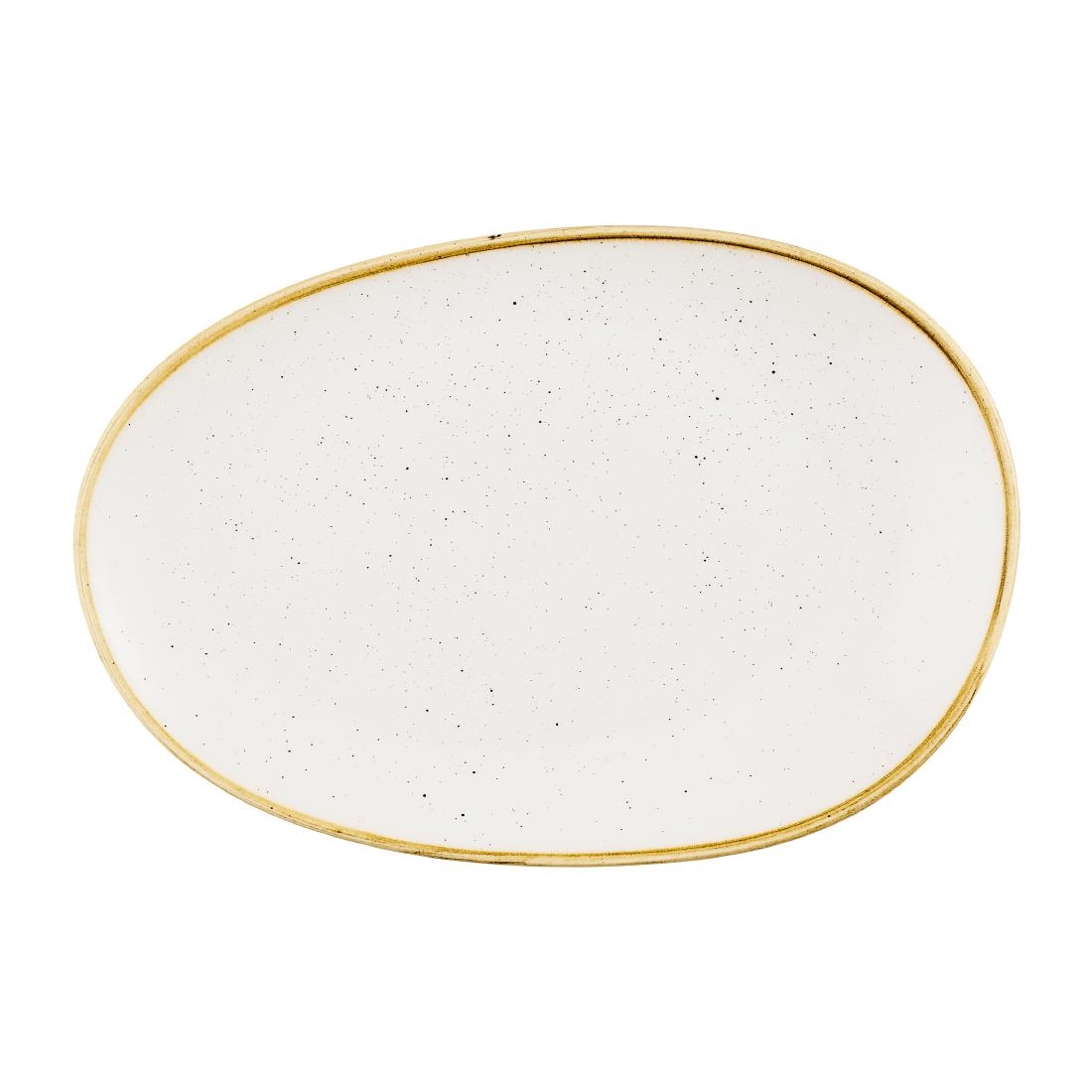 Churchill Stonecast Opal Platters Barley White 345x235mm 6 Pack (JN188)