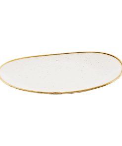 Churchill Stonecast Opal Platters Barley White 345x235mm 6 Pack (JN188)