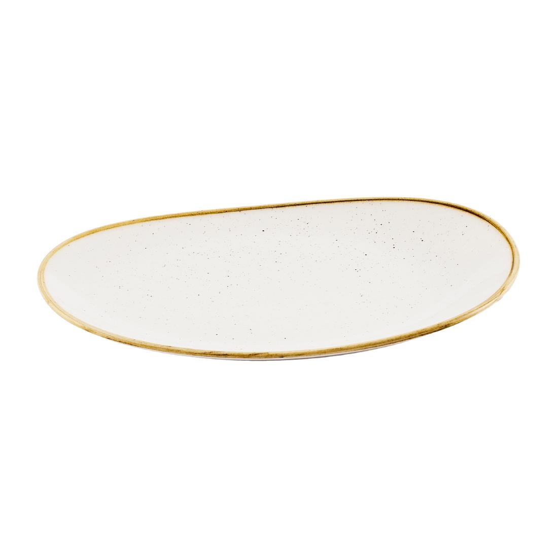 Churchill Stonecast Opal Platters Barley White 345x235mm 6 Pack (JN188)