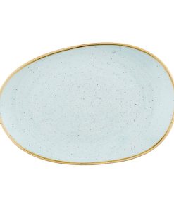 Churchill Stonecast Opal Platters Duck Egg Blue 345x235mm 6 Pack (JN195)