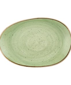 Churchill Stonecast Opal Platters Sage Green 345x235mm 6 Pack (JN202)
