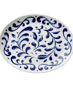 Steelite Messina Oval Coupe Plates Blue 255mm 12 Pack (VV5181)