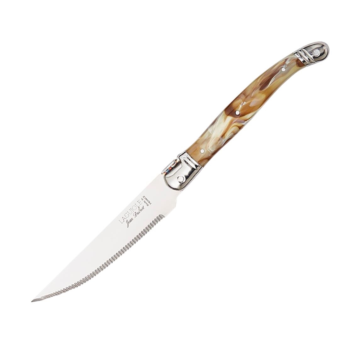 Steelite Laguiole Marble Grill Knives Dark Horn 225mm 6 Pack (VV5231)