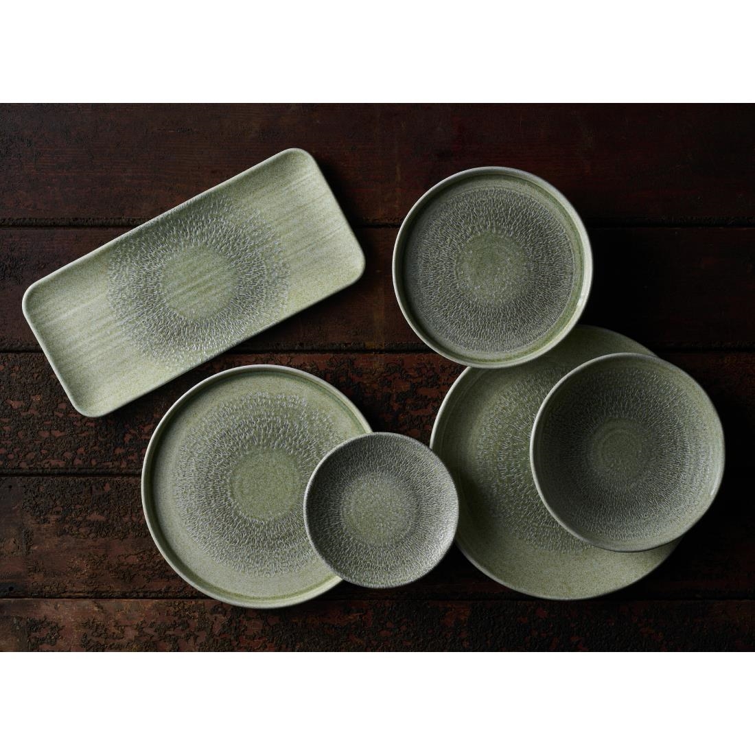 Dudson Harvest Grain Speckled Green Organic Coupe Plates 295mm 12 Pack (DX861)